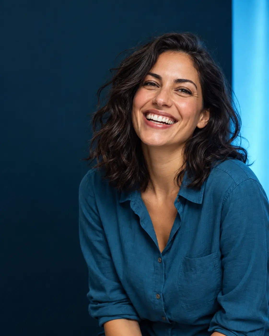 Woman smiling naturally