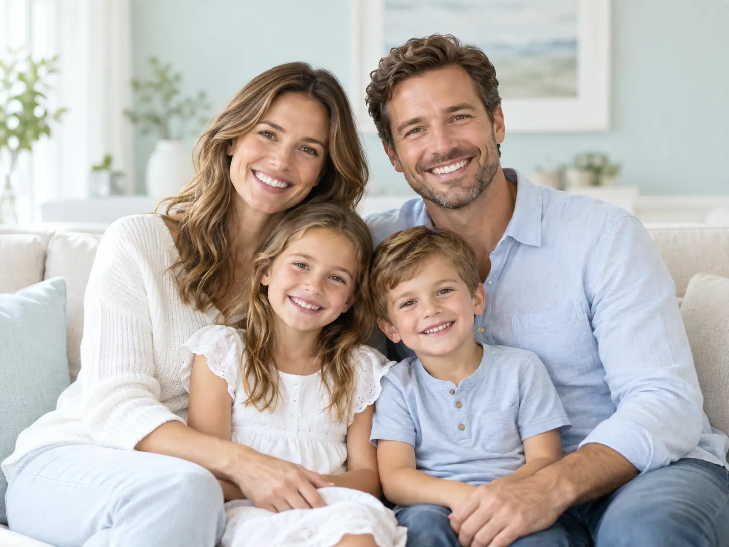 Family smiling together